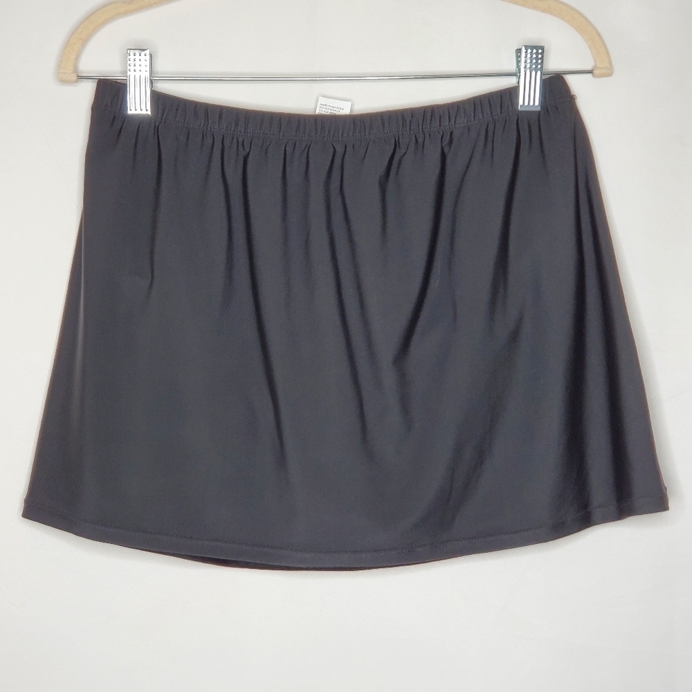 NWT Carolinas Saltwater Swim Skirt Size 12 Black Full Coverage Swim Bottom Beach